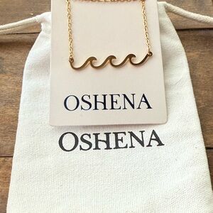 OSHENA Gold Wave Pendant Necklace